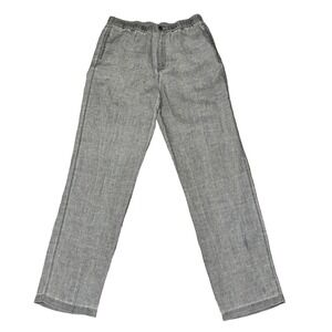 Tommy Bahama Relax Mens Gray 100% Linen Elastic Waist Drawstring Pants L 32/34